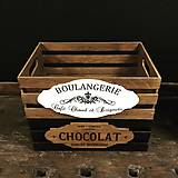 Nádoby - “Stará bednička so štítkom” (Chocolat) - 11901234_