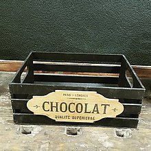 Nádoby - “Stará bednička so štítkom” (Chocolat) - 11901235_