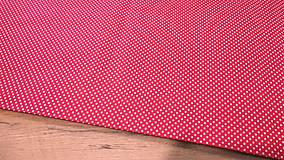Textil - Bavlnená látka - Bodky biele na červenom 3 mm - cena za 10 centimetrov - 11900841_
