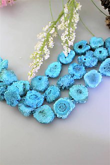 Minerály - achátové drúzy modré - cena za 1ks - 11901205_