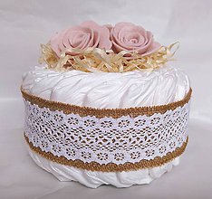 Detské doplnky - Plienková torta - Vintage ružová - 11900306_