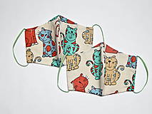 Rúška - Textilné rúško na tvár dvojvrstvové pre deti - šírka cca 10 cm - 11899099_