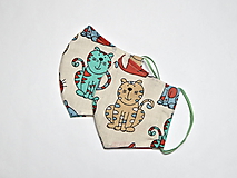 Rúška - Textilné rúško na tvár dvojvrstvové pre deti - šírka cca 10 cm - 11899101_