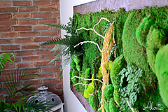 Machový obraz zo stabilizovaných rastlín na stenu