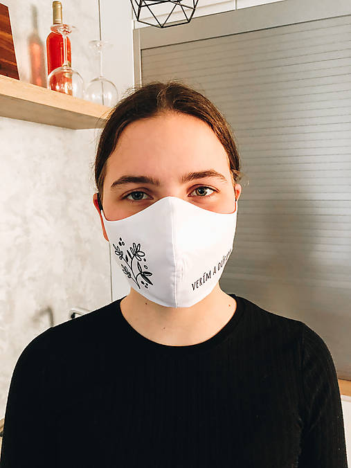 Rúško bavlnené 2vrstvové biele