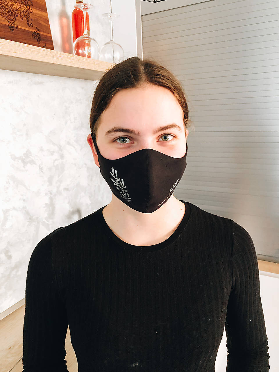 Rúško bavlnené 2vrstvové čierno-strieborné