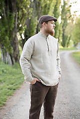 Pánske oblečenie - Ľanová košeľa Mojmír prírodná - 11904346_