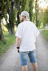 Pánske oblečenie - Výletná košeľa s viazaním biela alebo prírodná - 11904442_