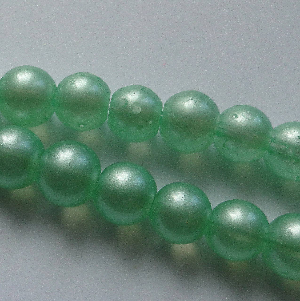 Sklenené pastel-10ks (10mm-zelená mint,2.tr.)
