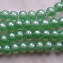 Korálky - Sklenené pastel-10ks (6mm-zelená mint) - 11905063_