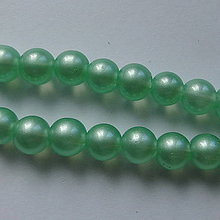 Korálky - Sklenené pastel-10ks (8mm-zelená mint) - 11905172_
