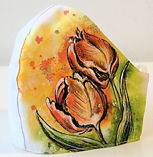 Rúška - RÚŠKO ručne maľované - Tulipány - 11907790_