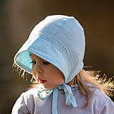 Detské čiapky - Mušelínový čepiec light blue - 11910863_