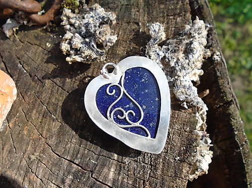 Strieborný prívesok Ag925 Lapis Lazuli Srdce