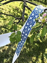 Vyšívaný opasok folk - modrý