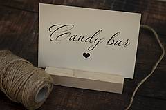 Papiernictvo - Informačná kartička krémová - Candy bar - 11913864_