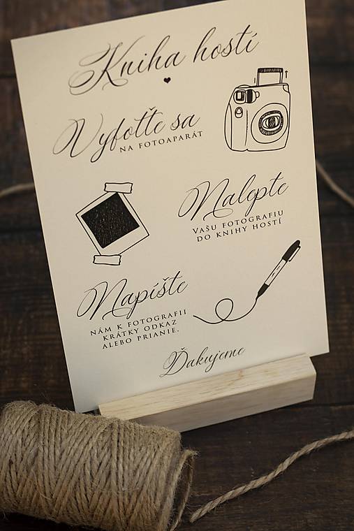 Papiernictvo - Informačná kartička krémová - Instax fotokniha - 11913825_