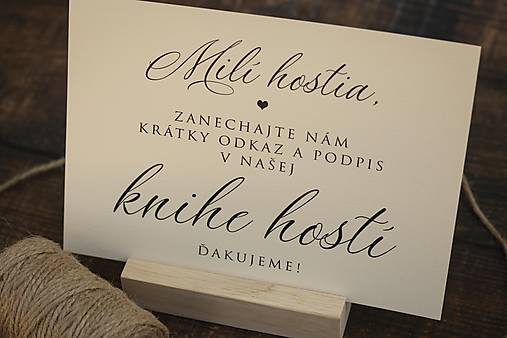 Papiernictvo - Informačná kartička krémová - Kniha hostí II. - 11913837_