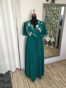 Šaty - Smaragdové zavinovacie šaty - 11912779_