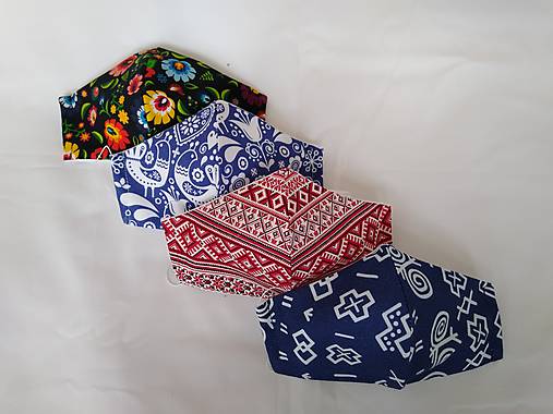 Set folklór dizajnové rúška tvarované dvojvrstvové