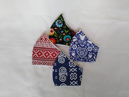 Set folklór dizajnové rúška tvarované dvojvrstvové