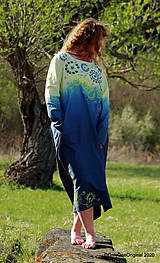 Šaty - Dámske šaty maxi, oversize, šité, maľované, batikované, etno ČAKANKY - 11919212_