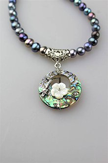 Náhrdelníky - náhrdelník perly s príveskom - 11923142_