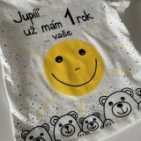 Detské oblečenie - Maľované body k 1. narodeninám (tričko so slniečkom) - 11925788_