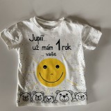 Detské oblečenie - Maľované body k 1. narodeninám (tričko so slniečkom) - 11925789_