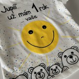 Detské oblečenie - Maľované body k 1. narodeninám (tričko so slniečkom) - 11925791_