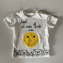 Detské oblečenie - Maľované body k 1. narodeninám (tričko so slniečkom) - 11925787_