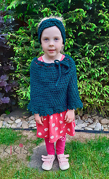 Detské oblečenie - Detské pončo - Tuniský smaragd, vhodné aj pre slečny so špeciálnymi potrebami ♿️ - 11927284_
