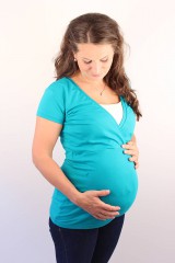 Oblečenie na dojčenie - LETNÍ MERINO - 3v1 Kojící tričko se VSADKOU do V, kr. ruk. - 11928126_