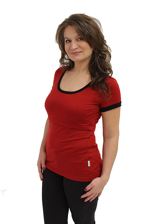 Oblečenie na dojčenie - LETNÍ MERINO - 3v1 Kojíci tričko,U-výstřih 10cm, kr. ruk.  - 11928103_