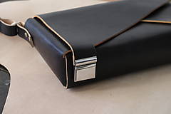 Kabelky - Kožená kabelka BLACK PEAK Veľká s vreckom - 11933223_
