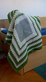 Detský textil - Zelená háčkovaná deka - 11929082_