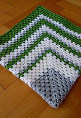 Detský textil - Zelená háčkovaná deka - 11929089_