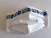 Rúška - Letné rúška 1vrstvové s drôtikom _tmavo modrý ornament - 11929263_
