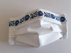 Rúška - Letné rúška 1vrstvové s drôtikom  _tmavo modrý ornament - 11929295_