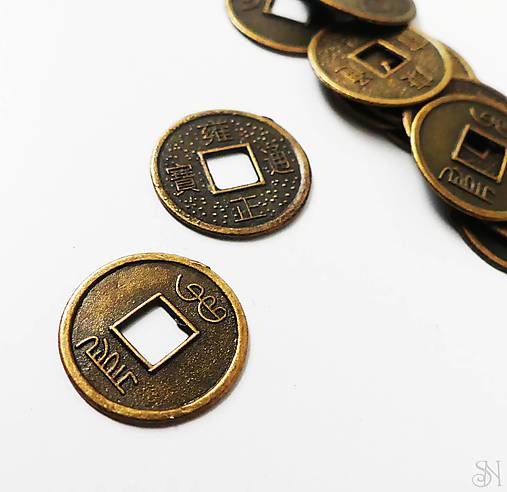  - Bronzová čínska minca prívesok 1 ks - 11931782_