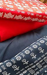 Textil - "Čičmany" na červenom - 11928749_