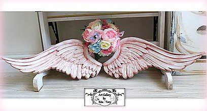 Dekorácie - Anjelské krídla "Shabby rose" - 11938619_
