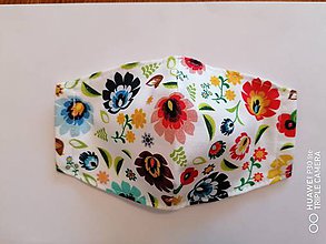 Rúška - Tvarované rúška na tvár - farebny folklór kvety - 11935294_