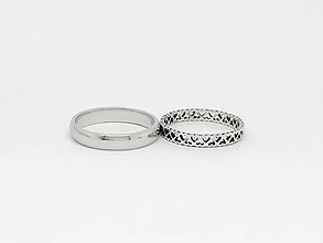 Prstene - 925/1000 Strieborné SNUBNÉ prstene, obrúčky - 11941244_