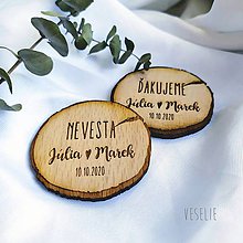 Darčeky pre svadobčanov - Svadobné magnetky . drevený pník (Magnetka .pník) - 11942882_