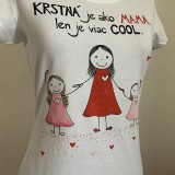 Topy, tričká, tielka - Originálne maľované tričko s 3 postavičkami (KRSTNÁ + dievčatko + chlapček) - 11945443_