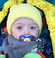 Detské čiapky - Zimná čiapočka - Žltý macko,vhodná pre malé Onkoláčičky 😍 a malých Onkoláčikov 😍 - 11944605_