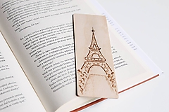  - Drevená záložka do knihy "Eiffelova veža" - 11948925_
