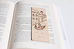  - Drevená záložka do knihy "Gondolier v Benátkach" - 11948958_