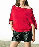 Dámsky sveter v červenej farbe 